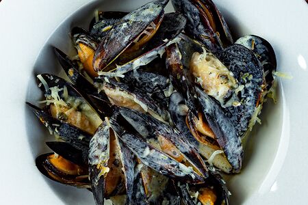 Мидии в сливках