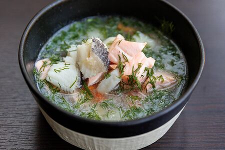 Уха из семги и палтуса