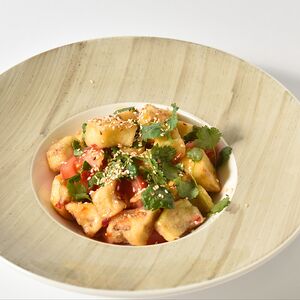 Хрустящие баклажаны в кисло-сладком соусе