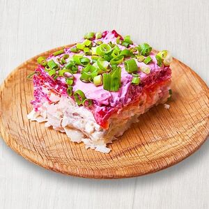 Сельдь под шубой из отварных овощей