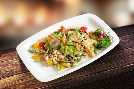 Теппаньяки рис овощи