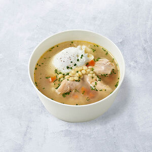 Куриный суп с птитимом и яйцом