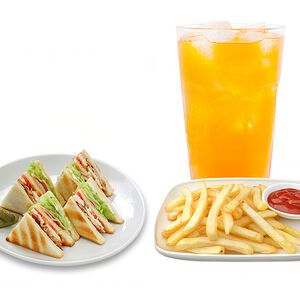 Клаб сэндвич + фри + напиток на выбор 0,5