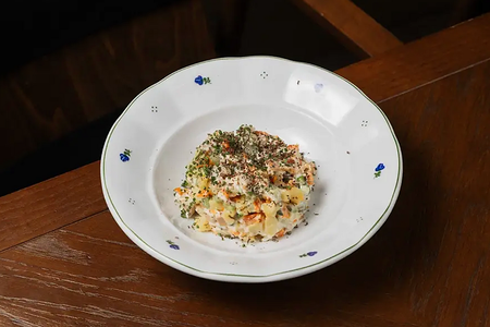 Оливье с мортаделлой и трюфелем