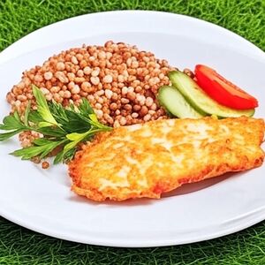 Гречка с куриным шницелем
