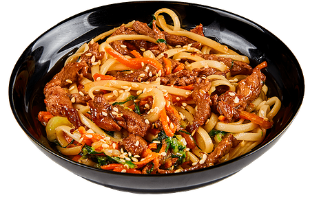 Вок удон с говядиной гальби