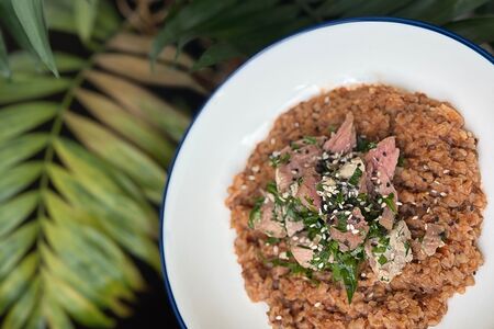 Гречка маринара с тунцом конфи