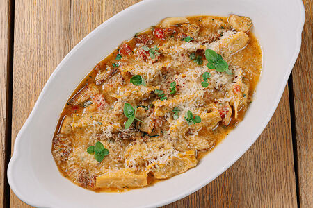 Равиоли с уткой и сезонными грибами