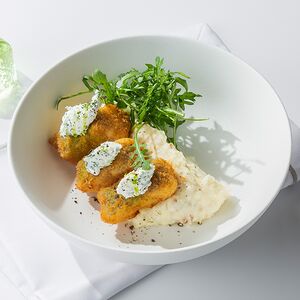 Филе трески в панировке со сливочным кремом
