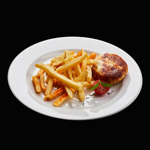 Котлета куриная запеченная с фри