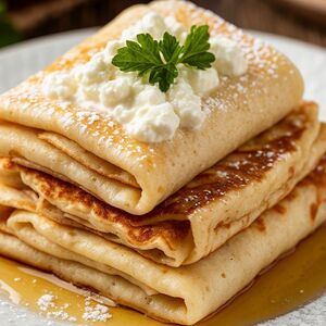 Безглютеновые блинчики с творогом без сахара