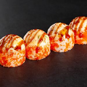 Запечённый с креветкой и авокадо