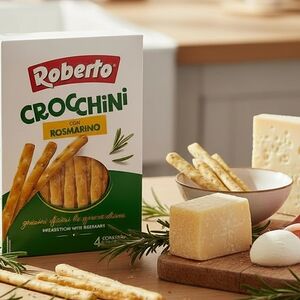 Палочки Хлебные Гриссини Кроккини «Roberto» с розмарином. Италия