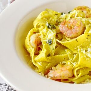 Феттуччине с креветками
