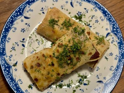 Блинчики с ветчиной и сыром