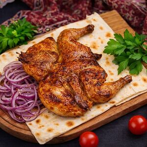 Цыпленок-корнишон на мангале