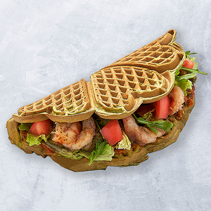 Яе Креветки-песто на шпинатном