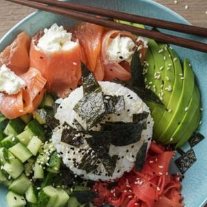 Սկանդինավյան բոուլ բրնձով և նորիով