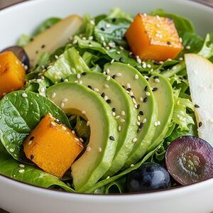 Ավոկադոյով և միսո սոուսով աղցան