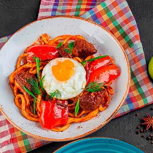 Кавурма-лагман с говядиной