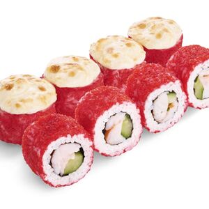 Запеченный ролл Калифорния с креветкой 