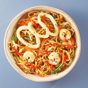 Вок с морепродуктами терияки