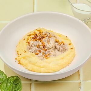 Пюре с постными фрикадельками