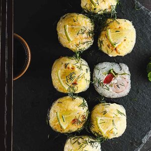 Запечённый с креветкой и лаймом