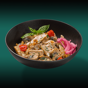 Цыпленок с картофелем и грибами