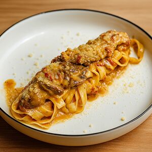 Феттуччине с говядиной
