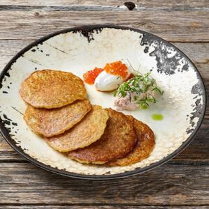 Драники с красной икрой