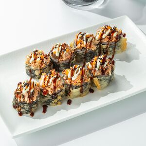 Ролл с угрём и крабом