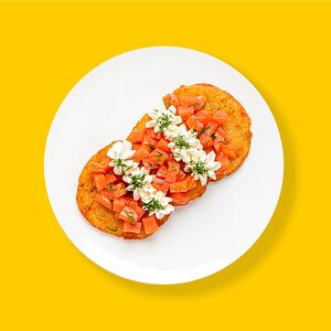 Драники с семгой и творожным сыром