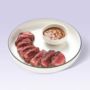 Стейк Денвер	с соусом карамелизованный лук