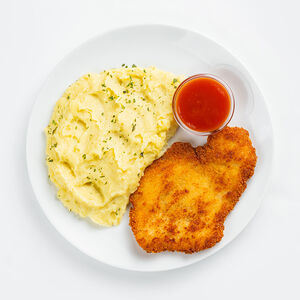 Шницель куриный с гарниром