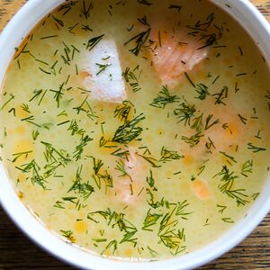 Сливочный суп с форелью