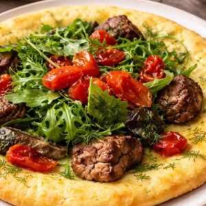 Салат с теплым ростбифом