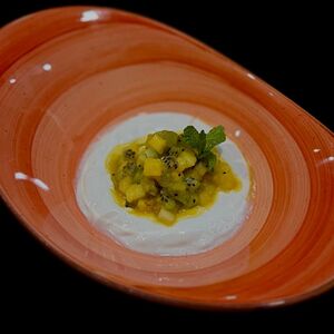 Кокосовый мусс с тропическими чатни 