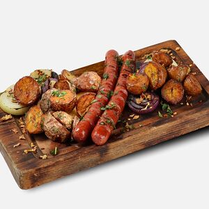 Охотничьи колбаски с картофелем стоун