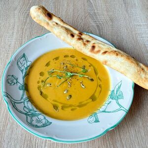 Тыквенный крем-суп с фокаччей