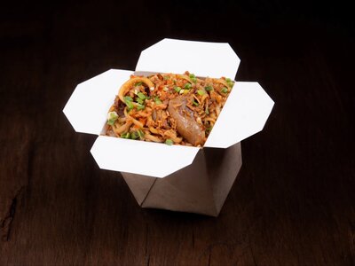 Лапша удон с уткой и устричным соусом 