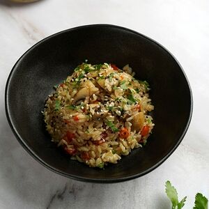 Рис жареный с грибами