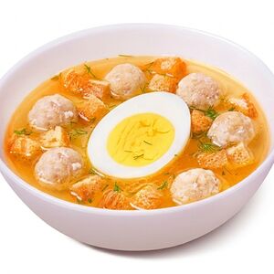 Куриный бульон с 6 фрикадельками 