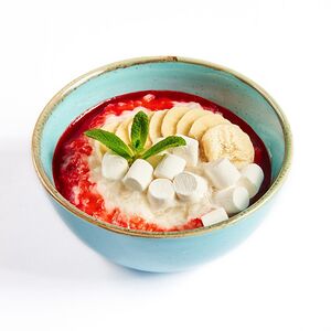 Рисовая каша с бананом и маршмеллоу