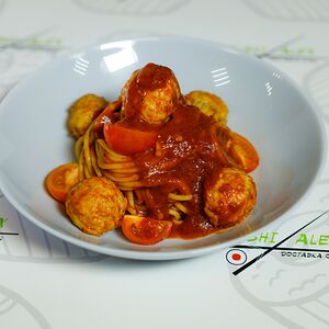 Паста с фрикадельками 