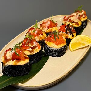 Запечённый с лососем и снежным крабом