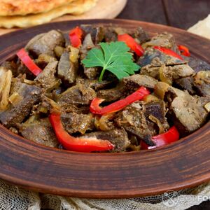 Куриная печень жареная