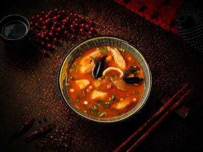 Рамен Кимчи-суп с морепродуктами
