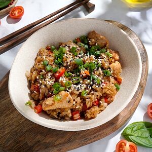 Рис жареный с курицей