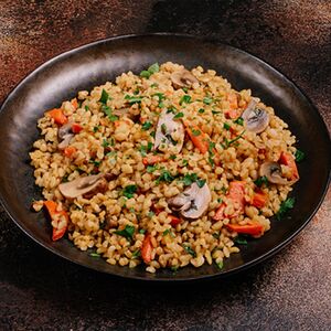 Плов из булгура с грибами